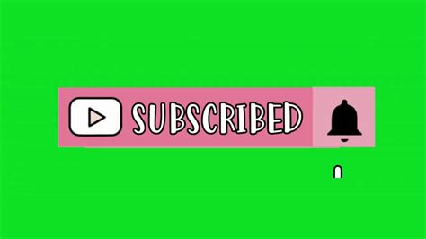 Subscribe Button Cute Pink Girls Green Screen Youtube