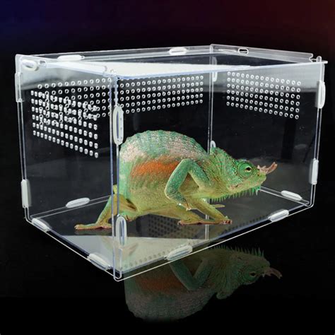Reptile Breeding Box Transparent Acrylic Reptile Tank Terrarium Insect Spiders Lizard Frog