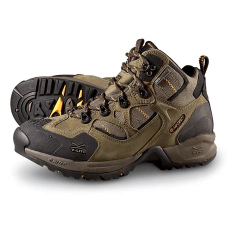 Mens Hi Tec Waterproof V Lite Mt Nevis Hikers Olive Taupe