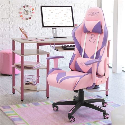Homall Gaming Chair Girl Racing Office Chair High Back Computer Desk Chair Leather Executive