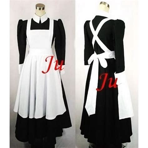 Us 1286 French Sexy Sissy Maid Cotton Lockable Dress Uniform