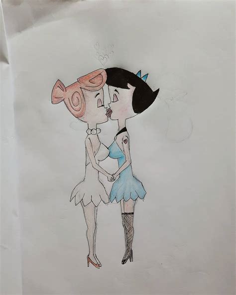 Wilma Flintstone And Betty Rubble Kiss By Estoyrohan90 On Deviantart