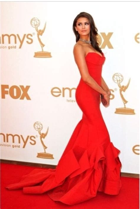 Wholesale Nina Dobrev 63th Emmys Awards 2011 Red Carpet Sweetheart Red