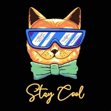 Cool Cat Slogan And Face Cat Vector Cat Icons Cool Icons Face Icons