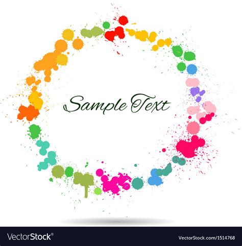 Colorful Watercolor Splashes In Circle Royalty Free Vector