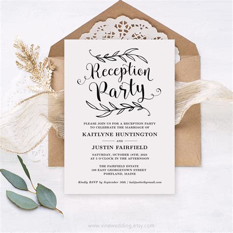 Buy Wedding Reception Party Invitation Template Rustic Wedding Online