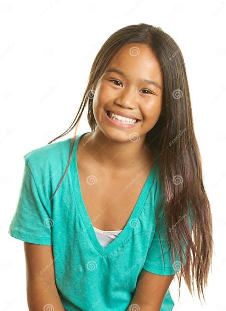 Beautiful Happy Filipino Girl On White Background Stock Image Image