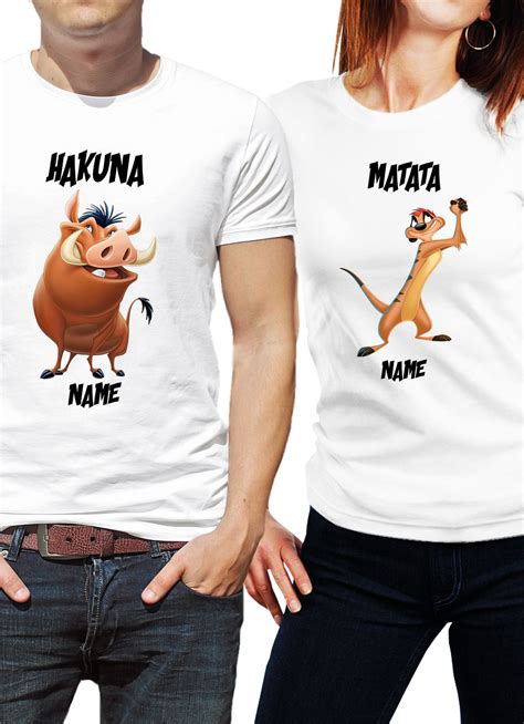 Custom couple t-shirt - Cartoon - Love - Disney - King Lion - Timon and ...