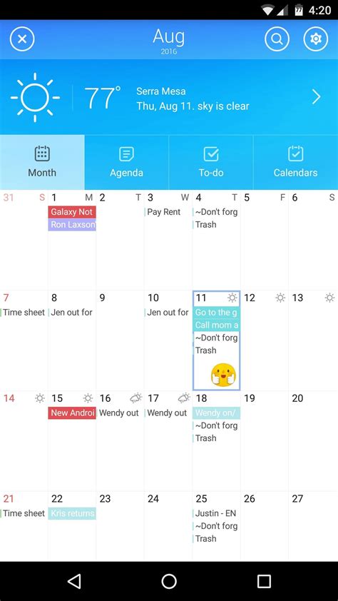 The Best Free Calendar Apps For Android For Sock Rom Go To