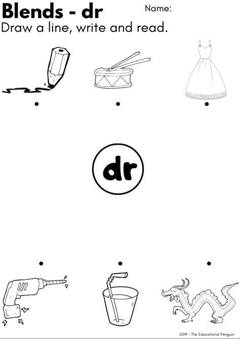 blends worksheet dr fr fl tr made by teachers