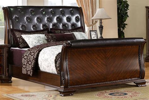 South Yorkshire Brown Cherry Cal King Sleigh Bed From Furniture Of