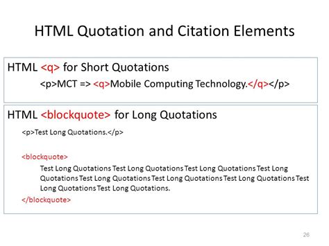 Html Quotation And Citation Elements Megatek Ict Academy