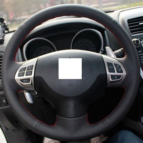 Xuji ™ Black Genuine Leather Steering Wheel Cover For Mitsubishi Lancer