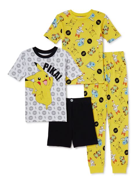 Pokemon Boys 4 Piece Cotton Pajama Set