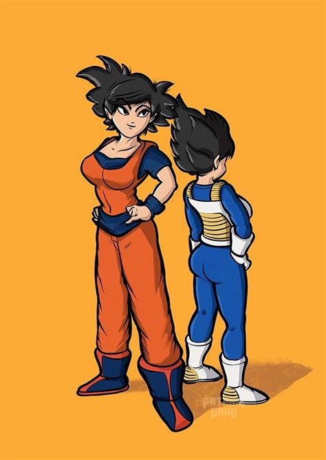 Goku And Vegueta Female Personajes Femeninos Dragones Akira