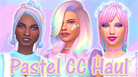 The Sims 4 Pastel Cc Haul Cas Youtube