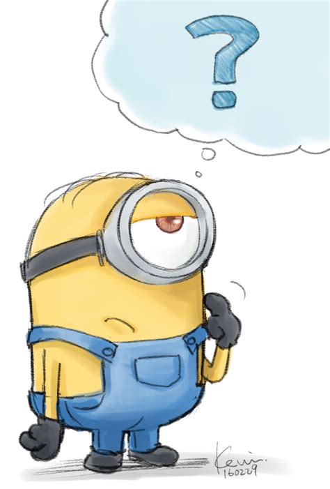 Minions Thinking Aboutwhat By Diabolickevin Minion Drawing
