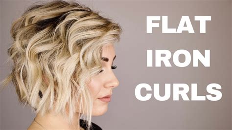 To straighten your hair, take a 1 inch (2.5 cm) piece, comb through it, and then hold it taut. HOW TO CURL WITH A FLAT IRON || short hair - YouTube