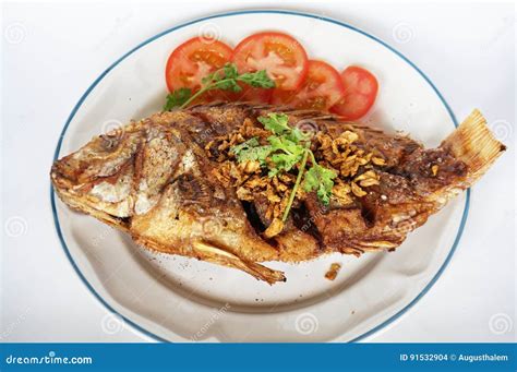Fried Nile Tilapia Fish Stock Photo Image Of Fried Fresh 91532904