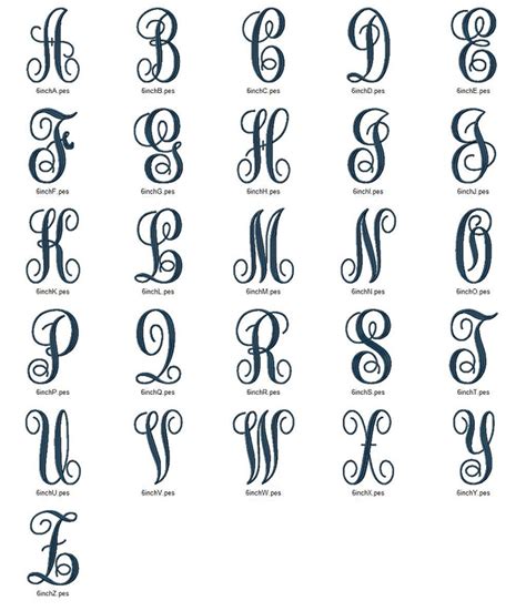 Large Fancy Curly Monogram Machine Embroidery Font The Art Of Mike