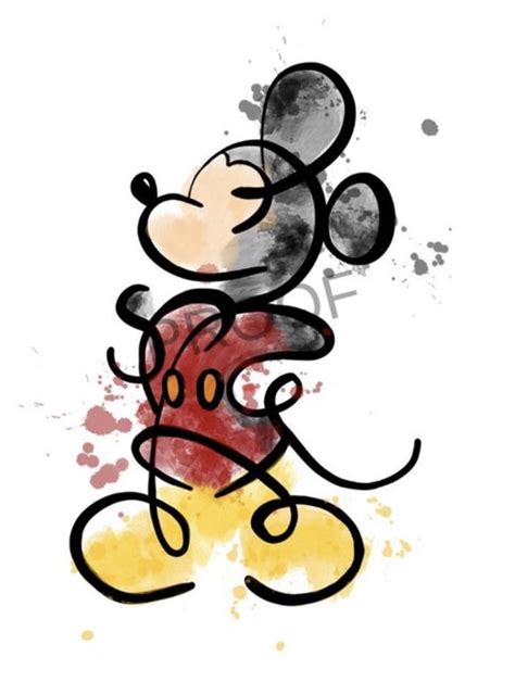 Digital Abstract Disney Mickey Mouse Art Printable Instant Etsy