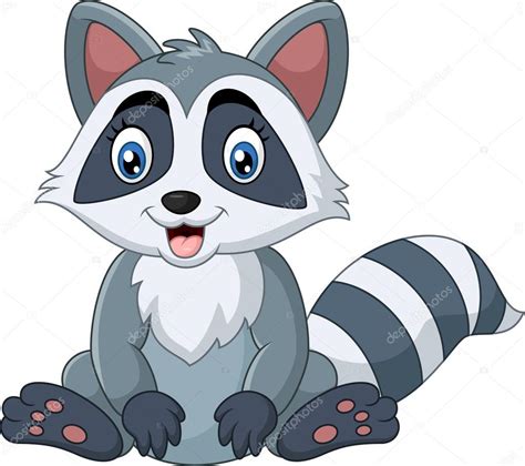 Cute Raccoon Sitting — Stock Vector © Dreamcreation01 123664146