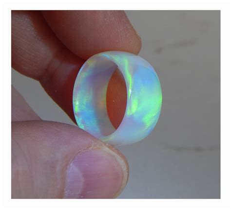 Solid Opal Ring White Clear Opal Oing Ring Synthetic Opal Etsy