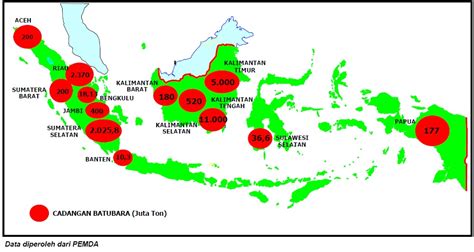 Gambar Peta Persebaran Batu Bara Di Indonesia