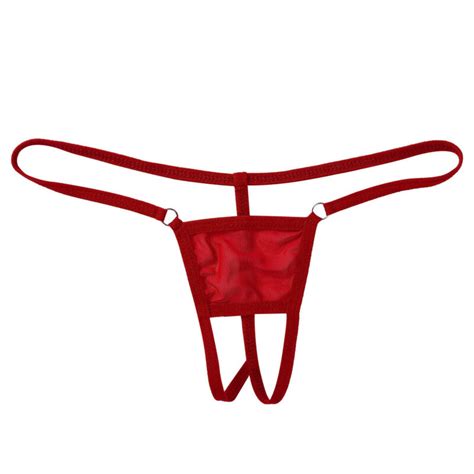 Mens See Through Sheer Mesh Pouch Thong Underwear G String Micro Bikini T Back Ebay