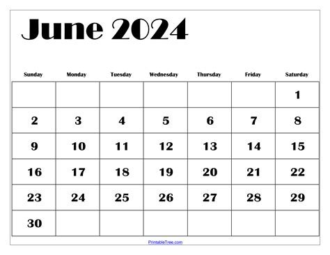 Free Printable 2024 June Calendar 2024 Calendar Printable