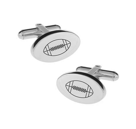 Engraved Silver Football Cufflinks Football Cufflinks Personalized