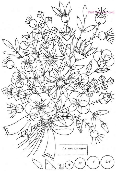 Free Printable Hand Embroidery Designs | Free Embroidery Pattern: Felt Appliqué Bouquet c1930 ...
