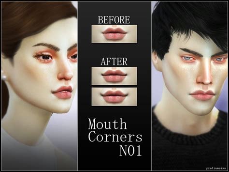 Pralinesims Mouth Corners N01 The Sims 4 Skin Sims 4 Piercings