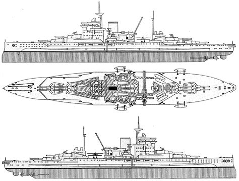 HMS Warspite Battleship 1940 Drawings Dimensions Pictures