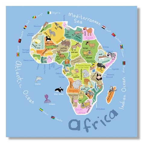 Almost the whole continent is made up of vast plateaus of varying elevations. Its's a jungle in here!: Kids Map Of Africa Finished!