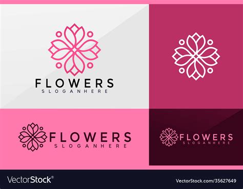 Flower Logo Brand Identity Logo Design Modern Vector Image