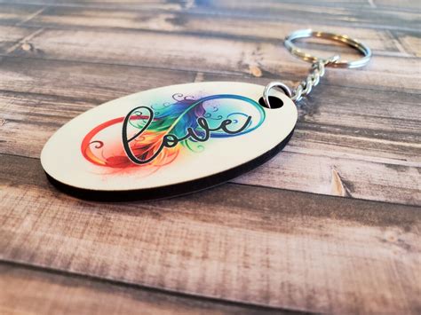 Rainbow Infinity Keychain Feather Love Eternity | Etsy