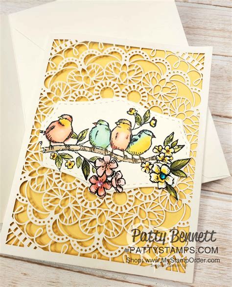 Bird Ballad Laser Cut Card With Stampin Blends Patty Stamps