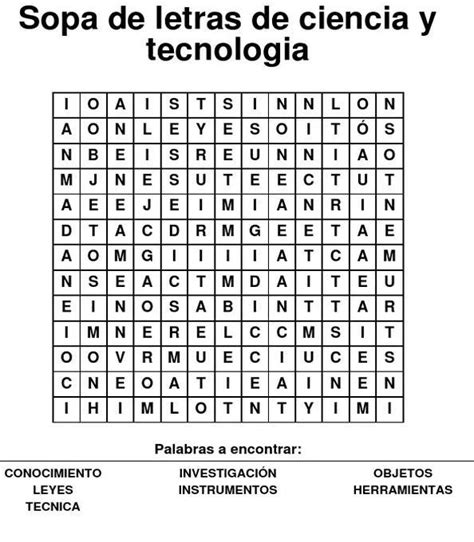 Sopa De Letras Sobre La Tecnología Y La Ciencia Brainlylat