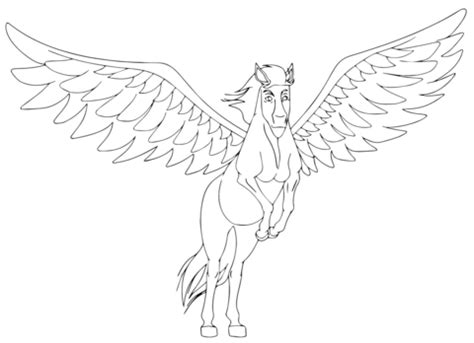 Klikkaamalla kuvaa näet taulun isompana. Pegasus nousemassa ilmaan värityskuva