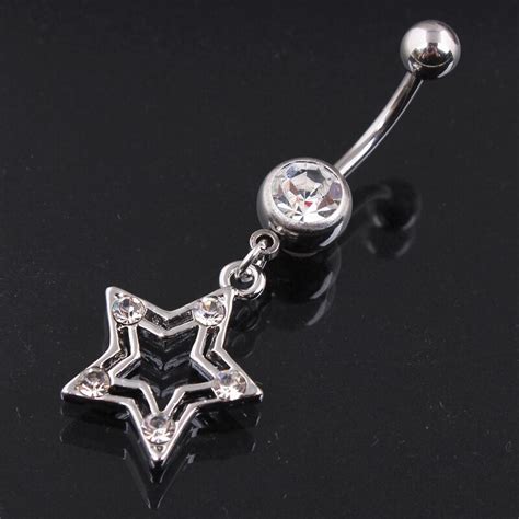 High Quality 316l Surgical Steel Piercing Navel Ring Belly Button Rings Star Navel Piercing Body
