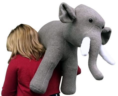 American Made Oversized Stuffed Elephant 36 Inch Gray Soft Large Plush
