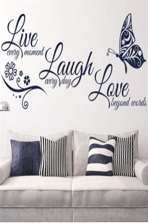 Haus And Garten Live Laugh Love With Butterfly Wall Quote Wall Sticker