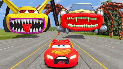 Epic Escape From Lightning Mcqueen Eater And Car Eater Mcqueen Vs