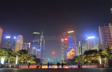 Downtown Night Cityscape Guangzhou China Stock Image Image Of Night