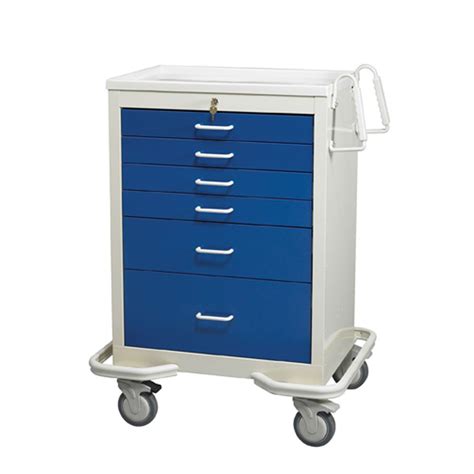 Alimed Standard Series 6 Drawer Anesthesia Cart Push Button Lock 27
