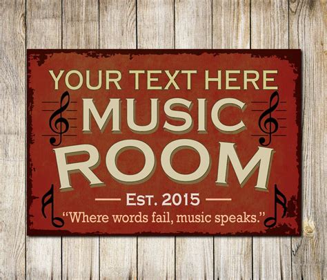 Personalised Music Room Sign Instrument T Wall Art Decor Etsy
