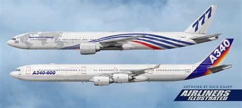 B 777 300 Against A340 600 Size Comparison Aviation Aircraft