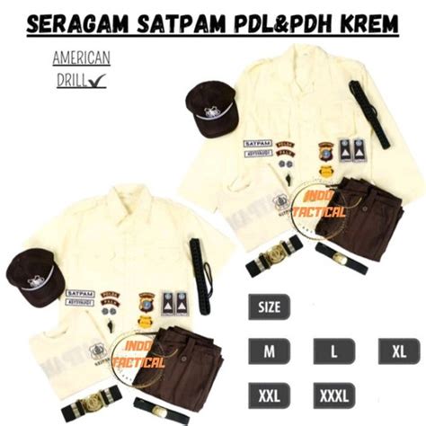 Jual Seragam Satpam Cream Stelan Pdh Pdl Krem Terbaru Seragam Security