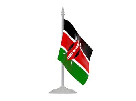 Flag With Flagpole Illustration Of Flag Of Kenya